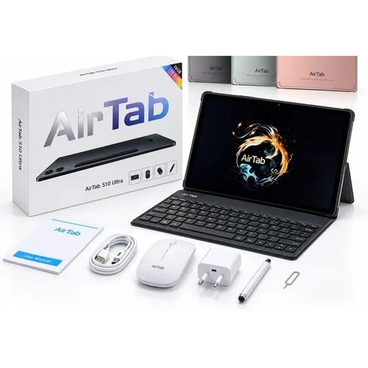 تابلت AirTab S10 Ultra بشاشة 10 إنش مع كيبورد وماوس