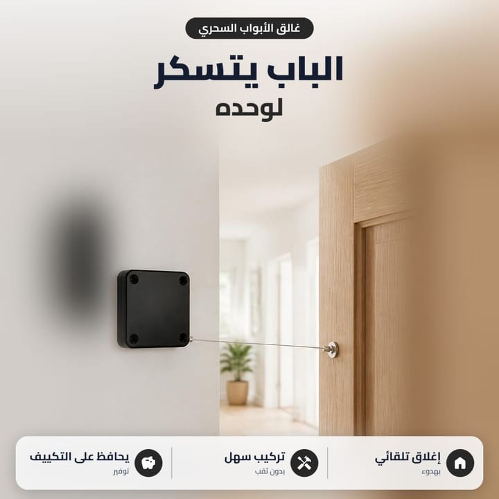 غالق باب تلقائي مركب على باب داخلي