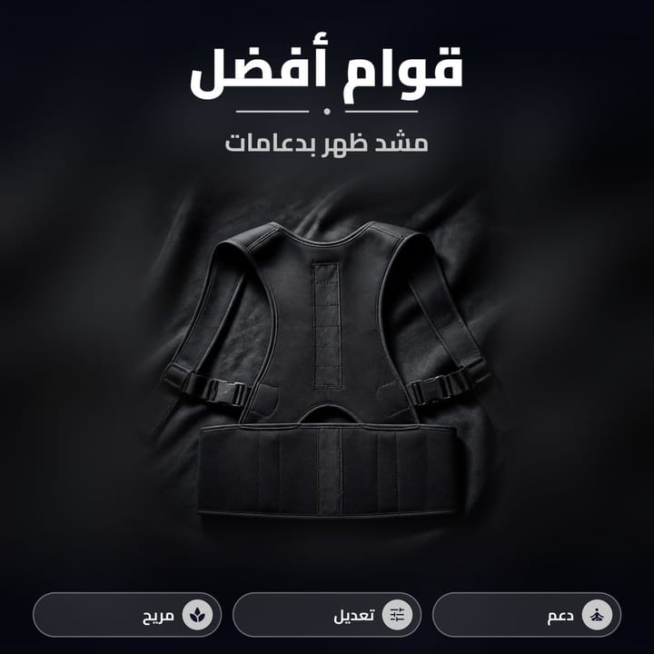 مشد الظهر والاكتاف لوضعية أفضل بأبازيم قابلة للتعديل