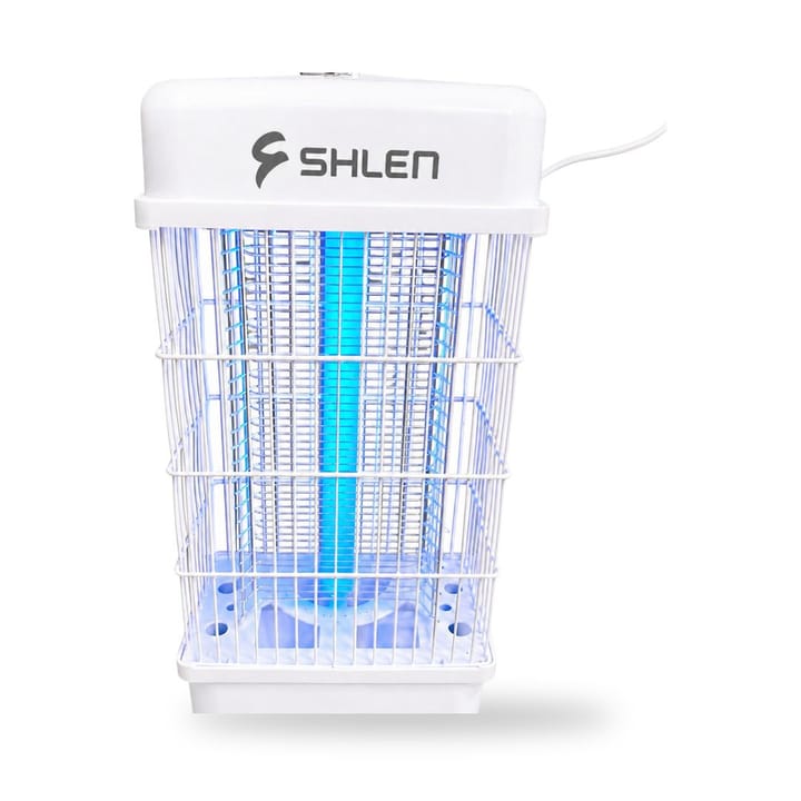 صاعق حشرات كهربائي SHLEN بقفص أبيض وضوء UV أزرق