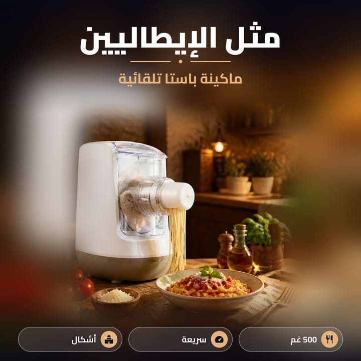 ماكينة باستا أوتوماتيكية تطلع معكرونة ونودلز بأشكال متعددة