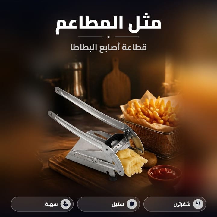قطاعة أصابع البطاطا لجبس بطاطا مثل المطاعم بالبيت