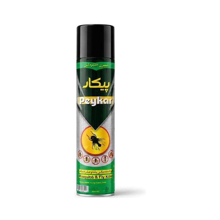 مبيد حشرات بخاخ بيكار Peykar للبعوض والذباب، علبة بغطاء أسود