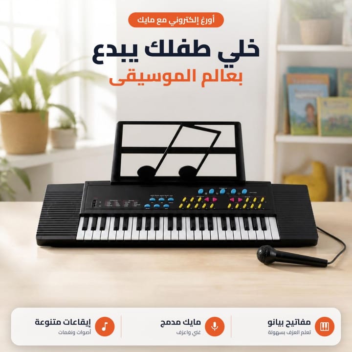 بيانو أطفال مع مايك يساعد الطفل يبدع