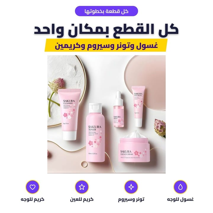 Daily skin care routine with the Sakura set