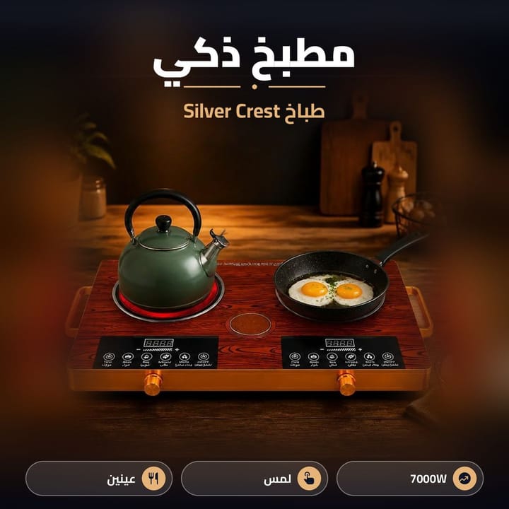 طباخ ليزري سلفر كرست عينين تاتش لمطبخ ذكي