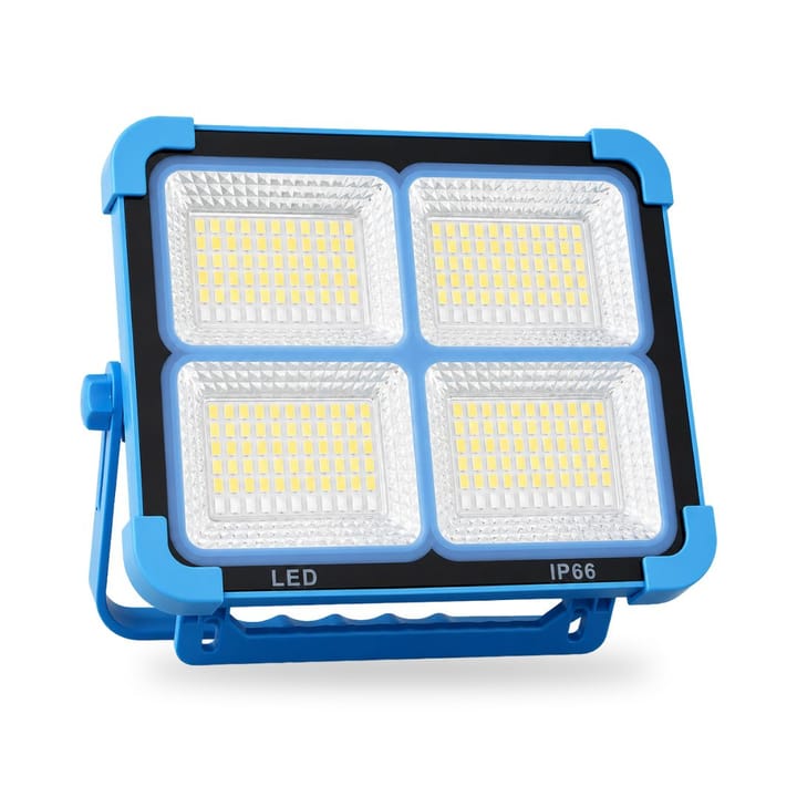 باور بانك طاقة شمسية أزرق مع كشاف LED بأربع ألواح ومسند يصير مقبض
