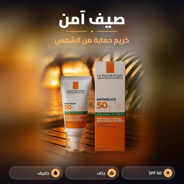 واقي شمس مطفي SPF 50 بملمس جاف لصيف آمن