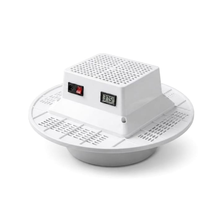 جهاز تبريد ماء الخزان Easy Cooler أبيض على غطاء مدور مع زر تشغيل وشاشة حرارة ديجيتال